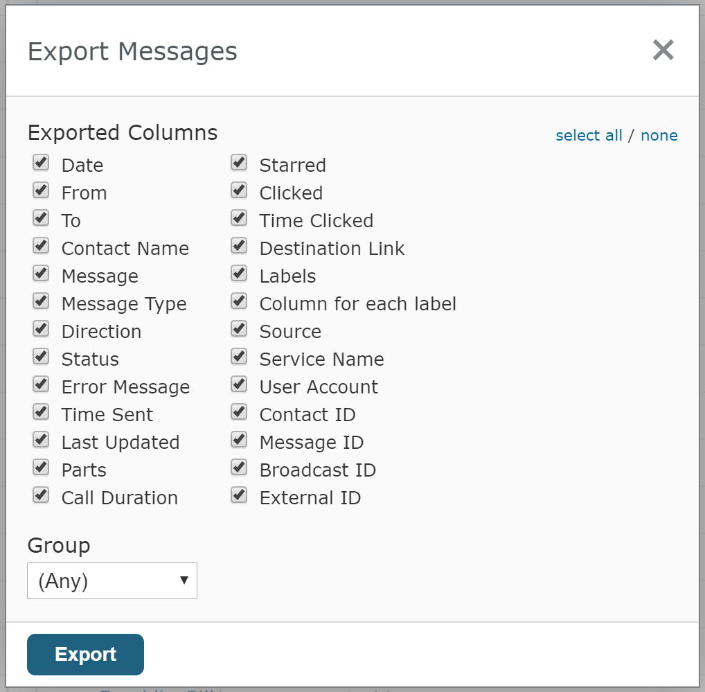 Exporting Messages – User Guide