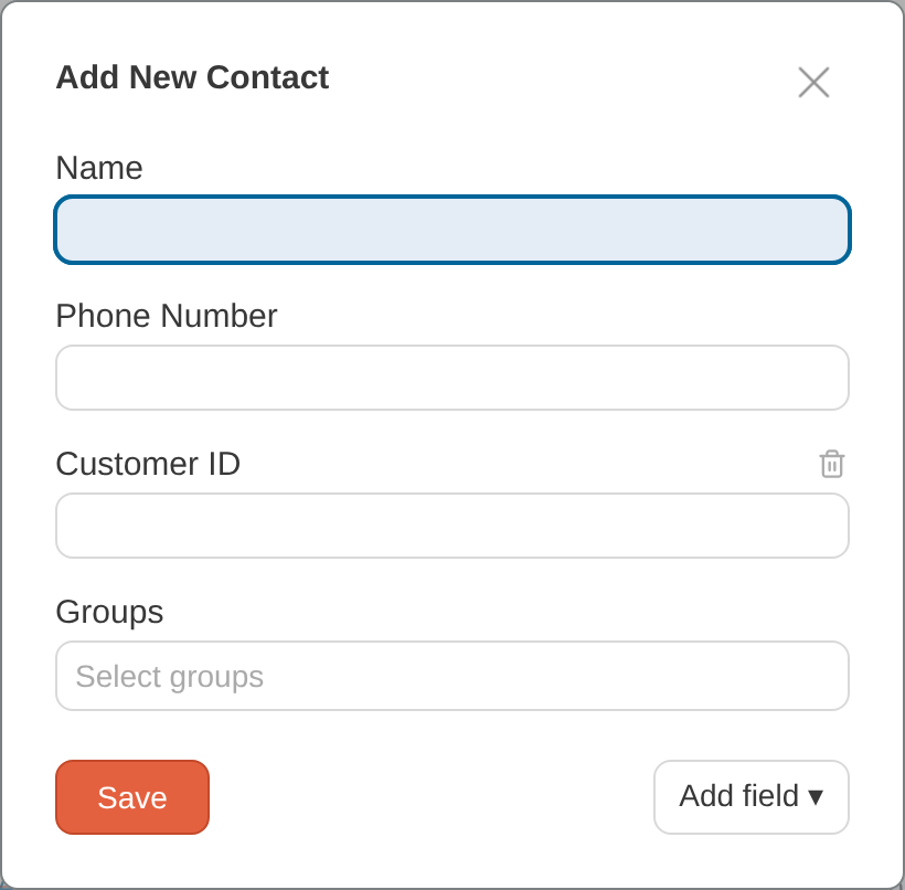 Add New Contact dialog