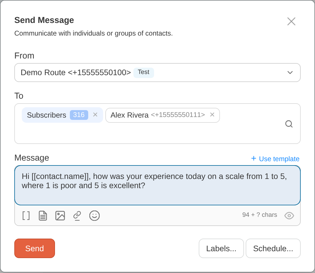 Send Message dialog