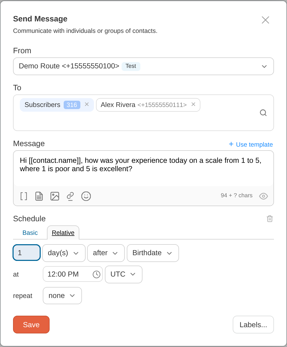 Relative schedule