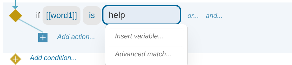 Condition value with insert-variable dropdown