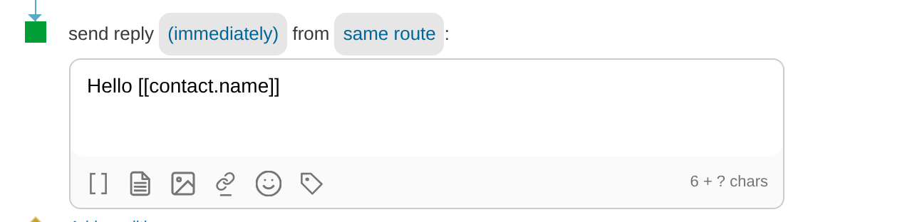 Reply with an inserted variable