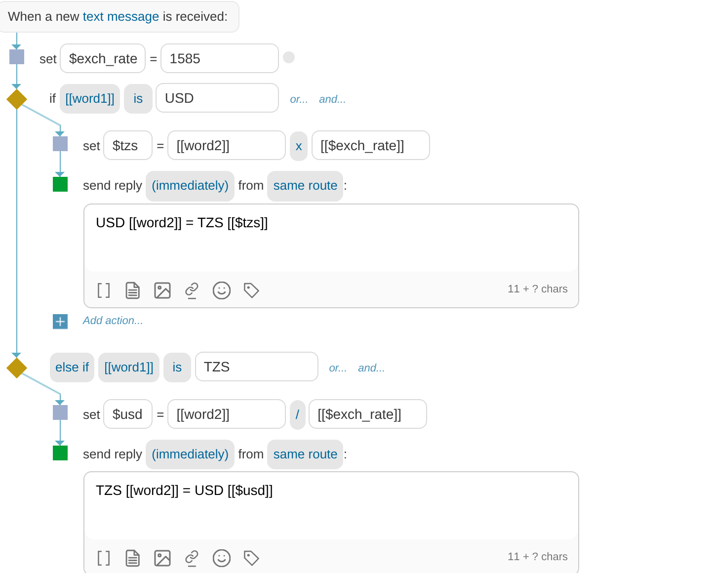 Currency conversion example flow