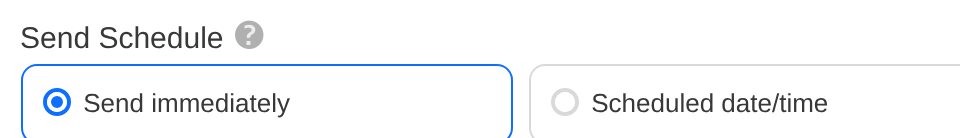 Send Schedule options