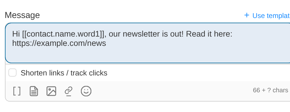 Shorten links option