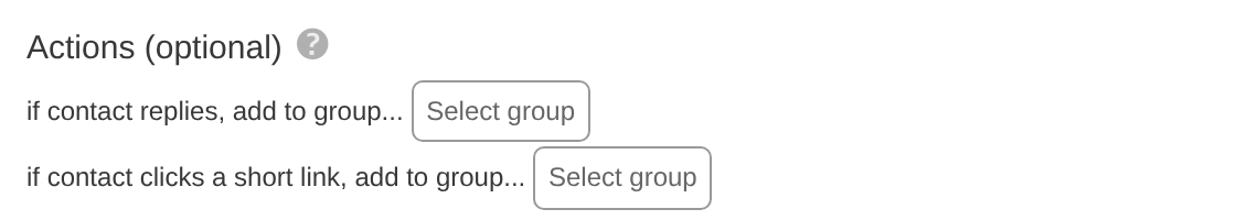 Reply and click actions