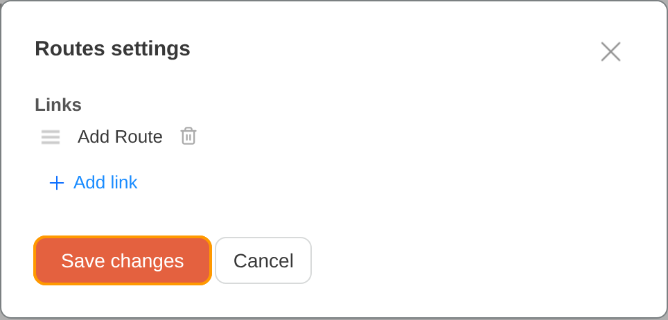 Routes card settings