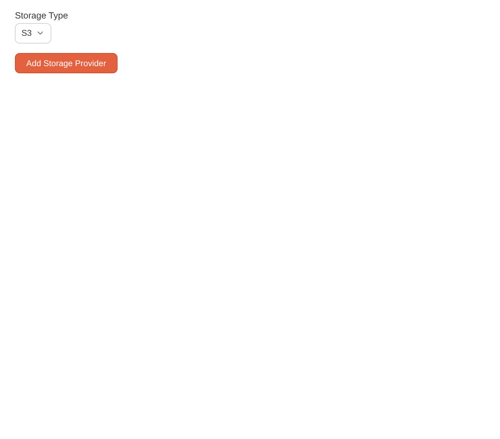 Add Storage Provider page