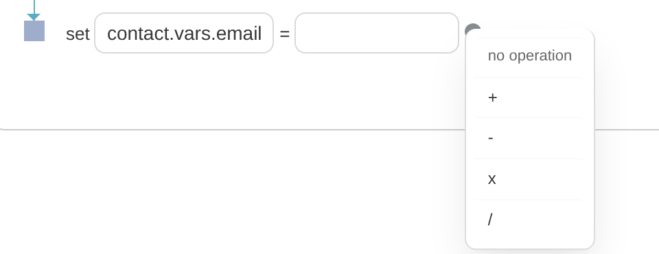 Numeric operation dropdown
