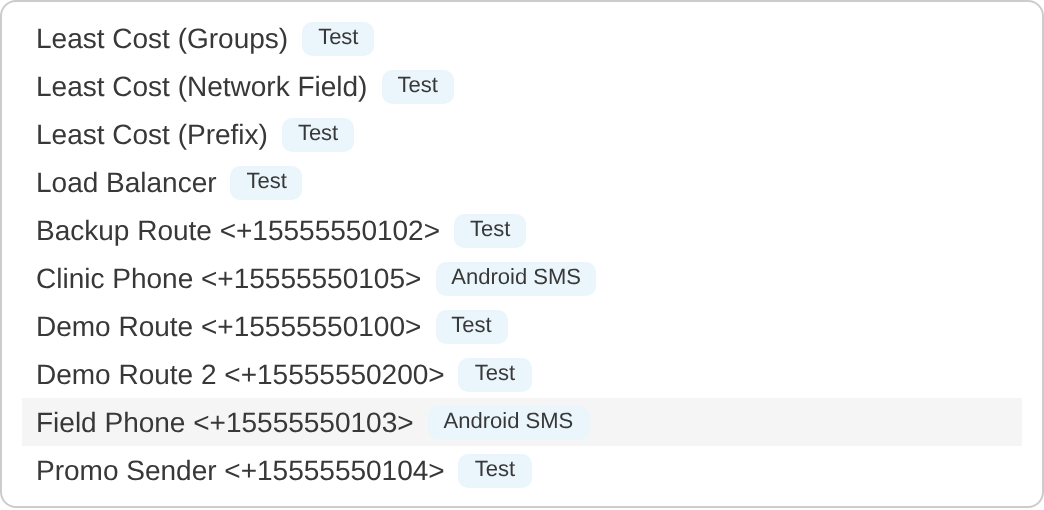 Route selector with custom routes