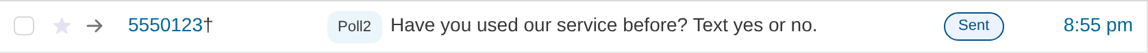 Example message row