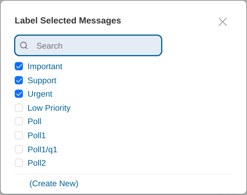 Label Selected Messages dialog