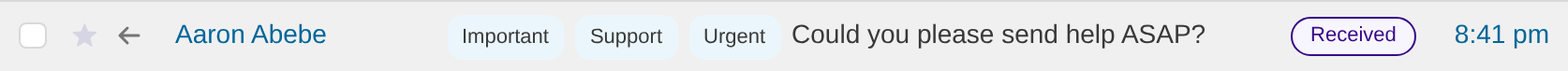 Messages with multiple labels