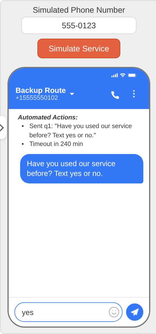 Simulate Service for outgoing-only poll