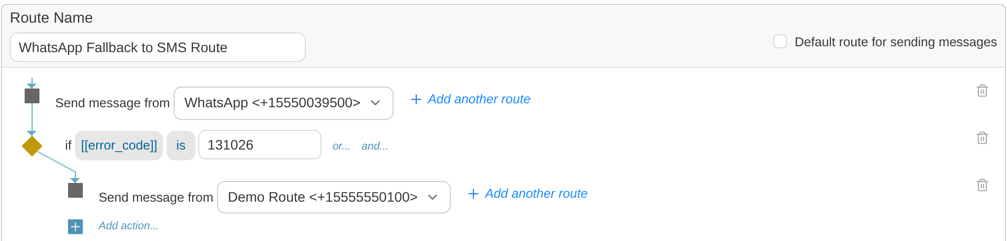 Custom route fallback with error code condition